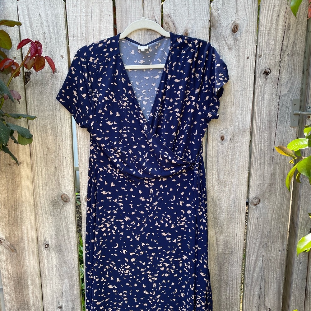 Short sleeve faux wrap dress, XL